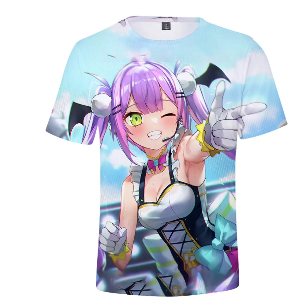 HOLOLIVE VTuber Tokoyami Towa T-shirt 2023 New Summer Crewneck Short Sleeve Streetwear Men Women\'s Tshirt Harajuku 3D Clothes