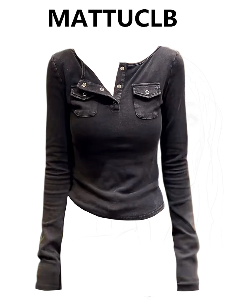 

2025 Autumn Winter Women Dark Academia Top Long Sleeve Harajuku Design 2000s Tees Coquette Gyaru Japanese Y2k Streetwear New