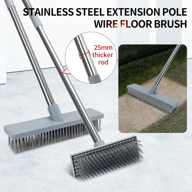 

Wire Brush Duty Stainless Bristles With Detachable Poles For Rust, Wielding Slag, Dirt & Paint Scrubbing With Deep Cleaning