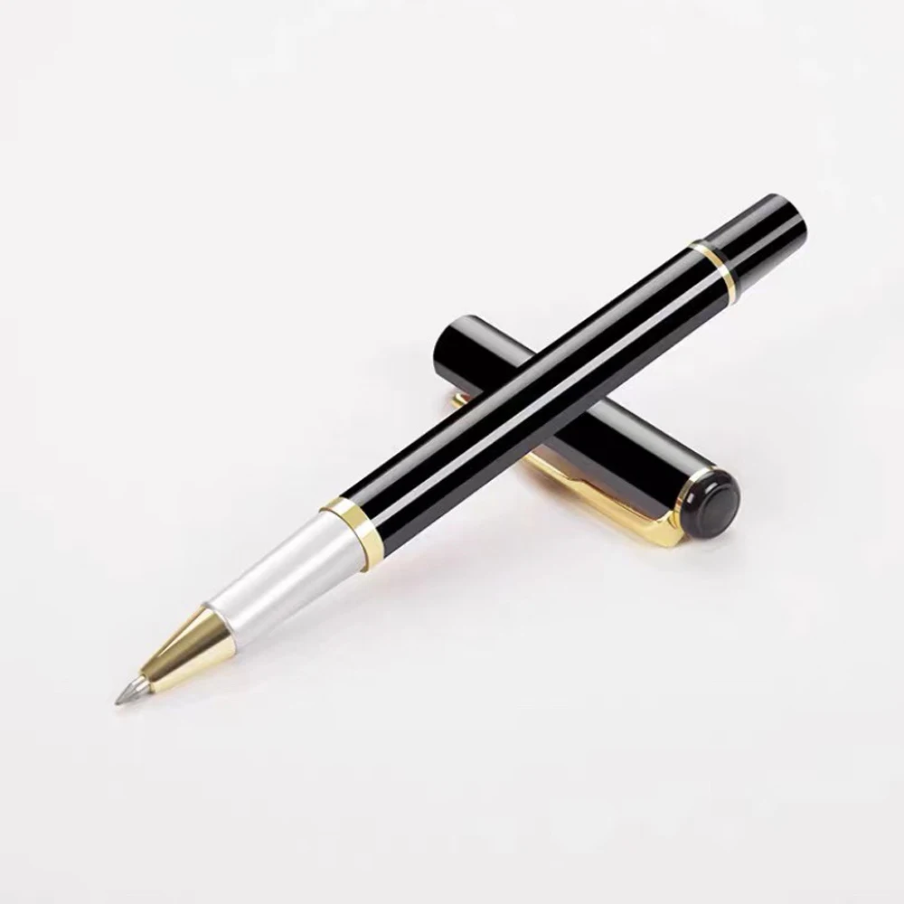 1+4Pcs/Set Office A Pen Metal Ballpoint Pen With Refill Gift Stationery Core Automatic BallPen For School Office Ink Blue Black