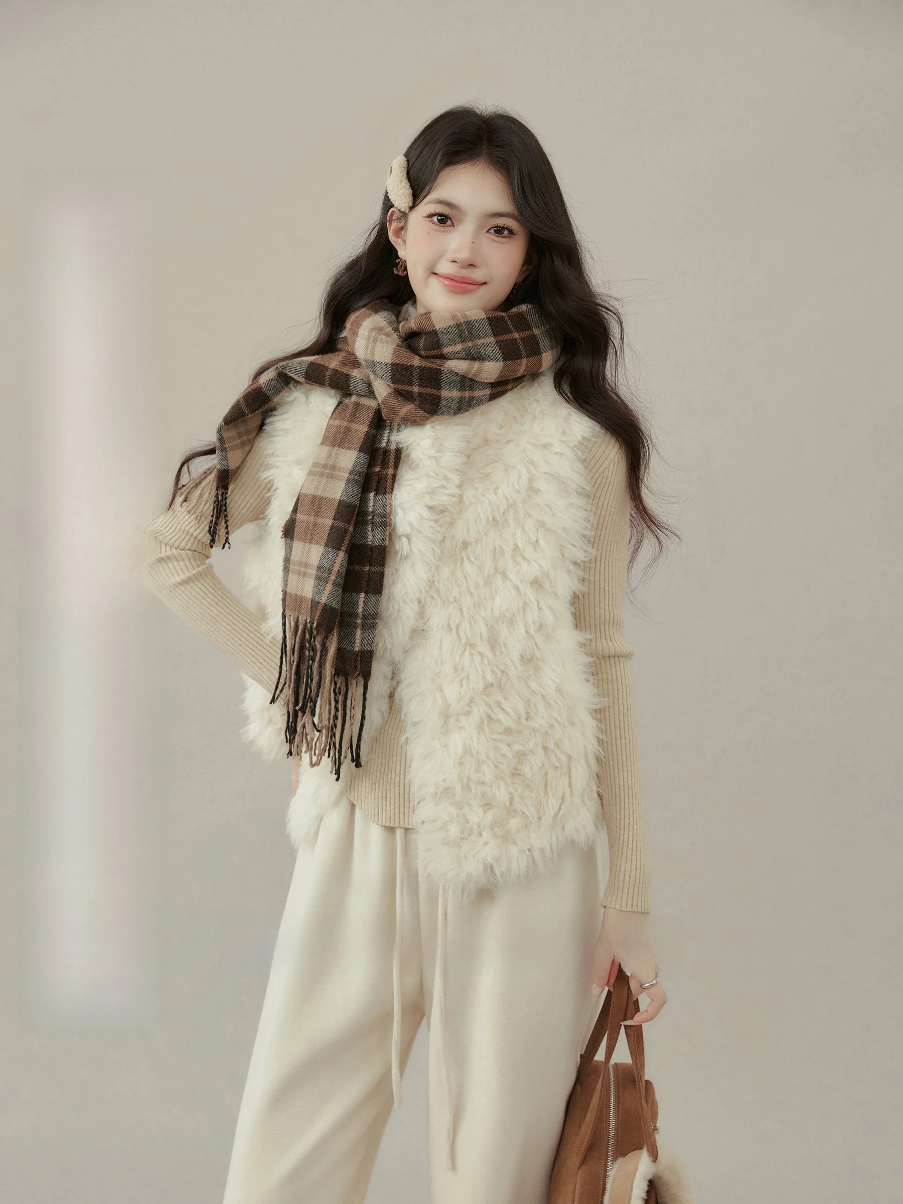 

Женская жилетка Fce больших размеров с воротником-стойкой, двухслойная, утепленная, модель "Qingan Mu Xu"