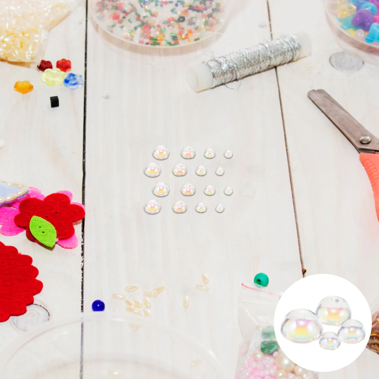 

1050Pcs Dewdrop Resin Beads Water Droplets 3mm 4mm 5mm 6mm Flat Back Decorations DIY Card Making Scrapbooking Crafts