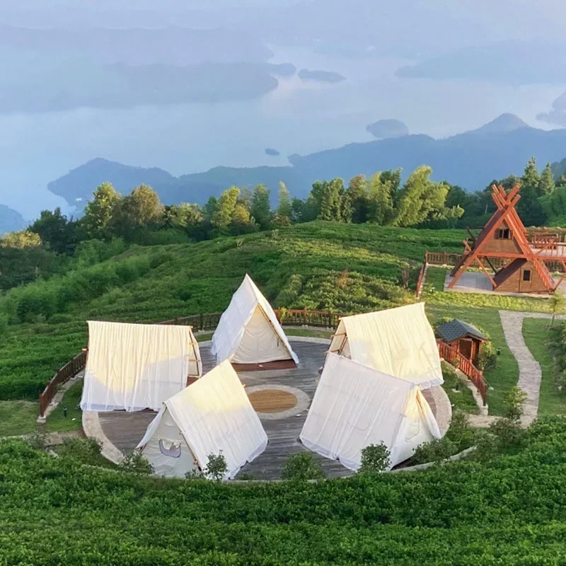 

Outdoor Triangle Tent Wild Luxury Internet Celebrity Camping Romantic Wedding Tent Camping Simple Restaurant Hotel Tent
