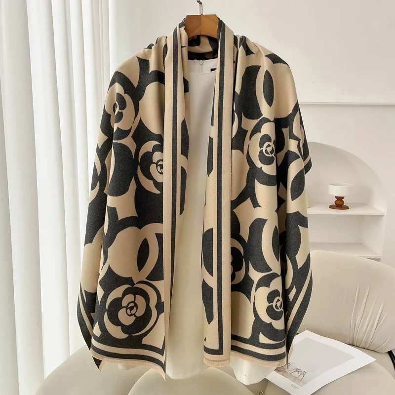 

Ladies' luxury scarf brand multifunctional women's imitation cashmere scarf autumn and winter Bufanda Foulard