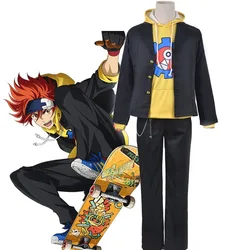 SK8 The Infinity  Cosplay Reki Kyan Costume SK Boys Girls Eight Skateboard Uniform Suit Yellow Hoodie Sweatshirt Black Jacket