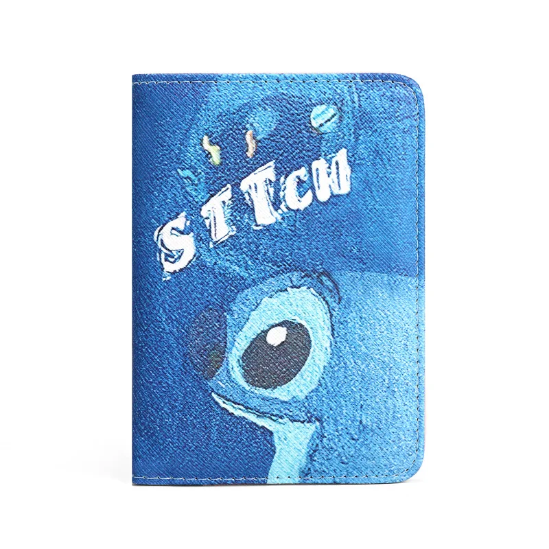 Cute Blue Stitch RFID Woman's Blocked Credit Card Holder Zipper Around Wallet Women's Pu leather Short Wallet For Travel Bag