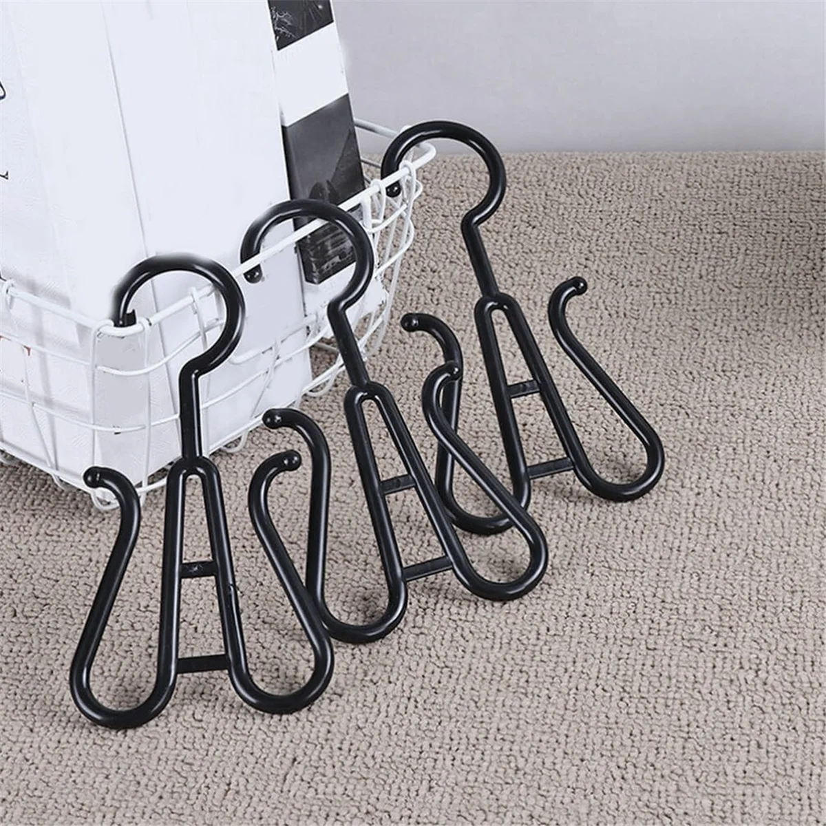 Double Shoes Drying Rack 50Pcs Shoe Display Hooks Drying Rack Plastic Hanger for Shop Home Supermarket Mall