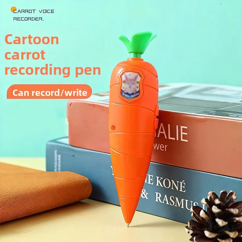 

Carrot Digital Recorder, Elementary School Student Ballpoint Pen, Compact Recorder, Neutral Pen, Fun Stationery