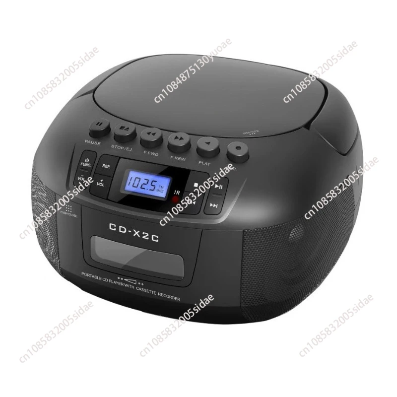 مشغل أقراص مضغوطة Boombox كاسيت محمول AM FM راديو مكبرات صوت بخاصية البلوتوث AUX USB MP3 يلعب مع جهاز تحكم عن بعد يدعم التيار المتناوب/تيار مستمر #5