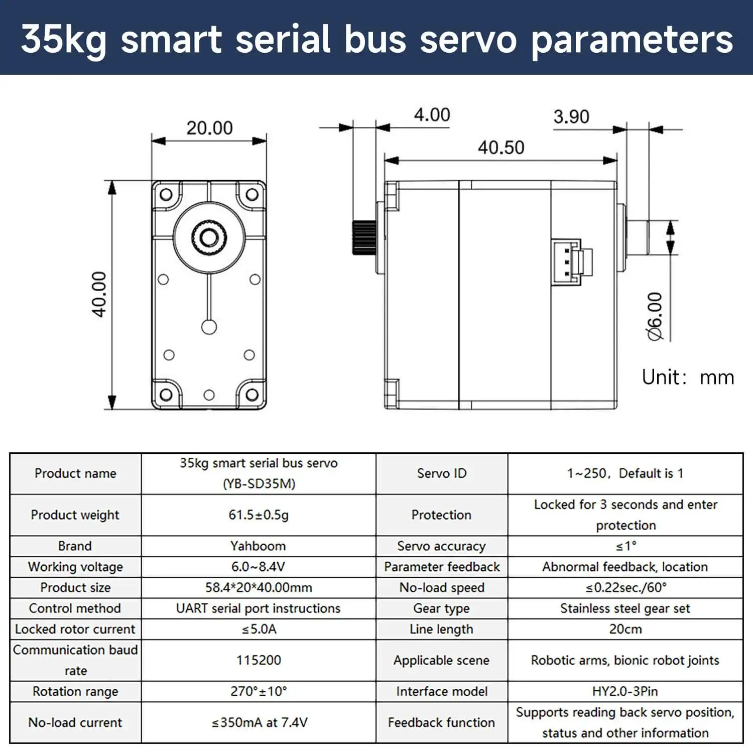 Servo Large Torque 35KG Metal Gear Digital Servos 270° For RC Car Accessories Remote Control Toy Car Robotic Arm Bionic Robot