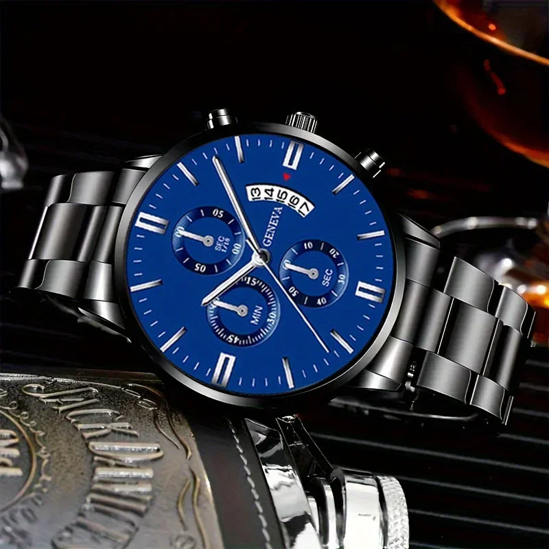 Fashion Simple Mens Watch Round Analog Alloy Male Watch Business Casual Men's Quartz Wrist Watch Ramadan Father's Day Gift