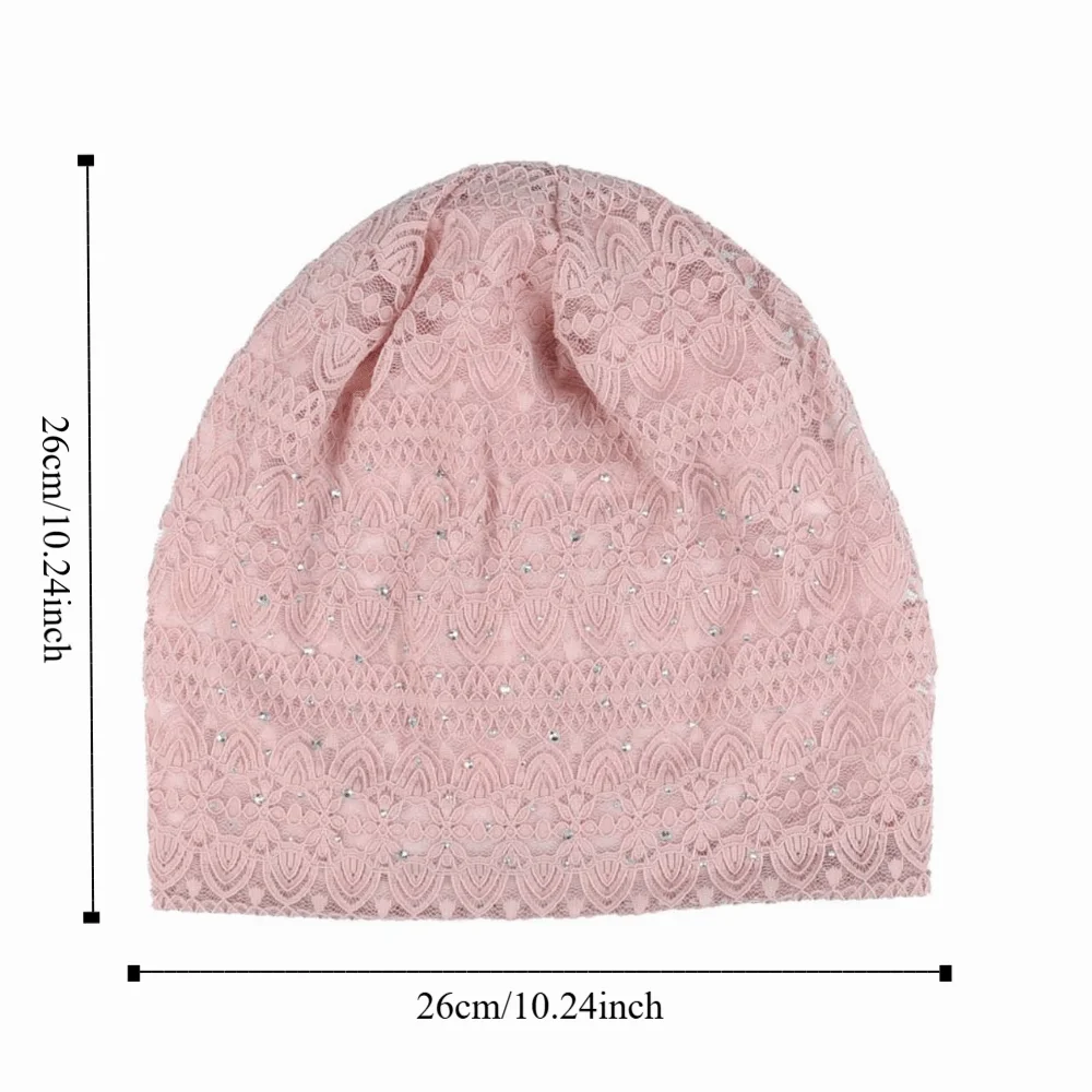 Pullover-Mütze, weiche Spitzenmütze, Mützen im ethnischen Stil, winddichte, warme Mütze, Nachtmütze, bequeme Hijab-Turban-Mütze, Herbst, Frühling – Detail 1