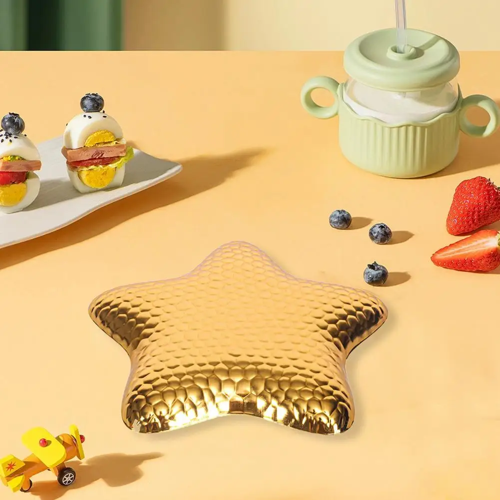 

Metal Dinner Plate Retro Star-shaped Metal Dessert Tray Vintage Coffee Trays Dinnerware for Parties Picnics for Serving Cake