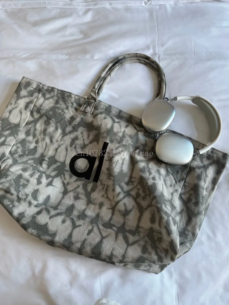 Korean Casual Tie Dye Letter Printed Travel Bag Luxury Designer Women Summer Tote Bag Large Capacity Sports Storage Luggage Bag image 3