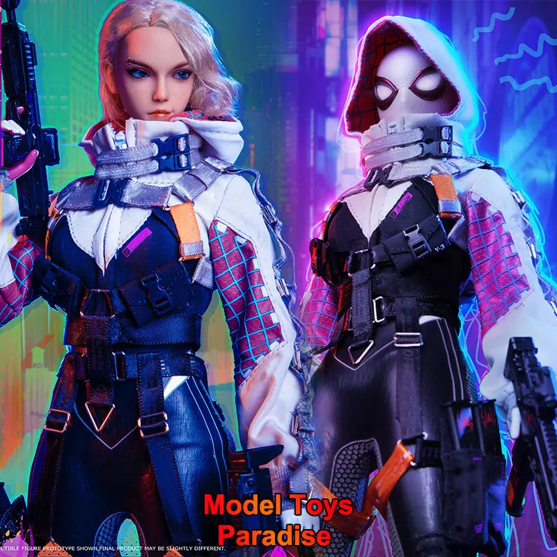 

Elephant Toys ELE9002 1/6 Collectible Toys Spider Gwen Punk Woman Soldier Movable Eye Head 12Inch Action Figure Model Fans Gifts