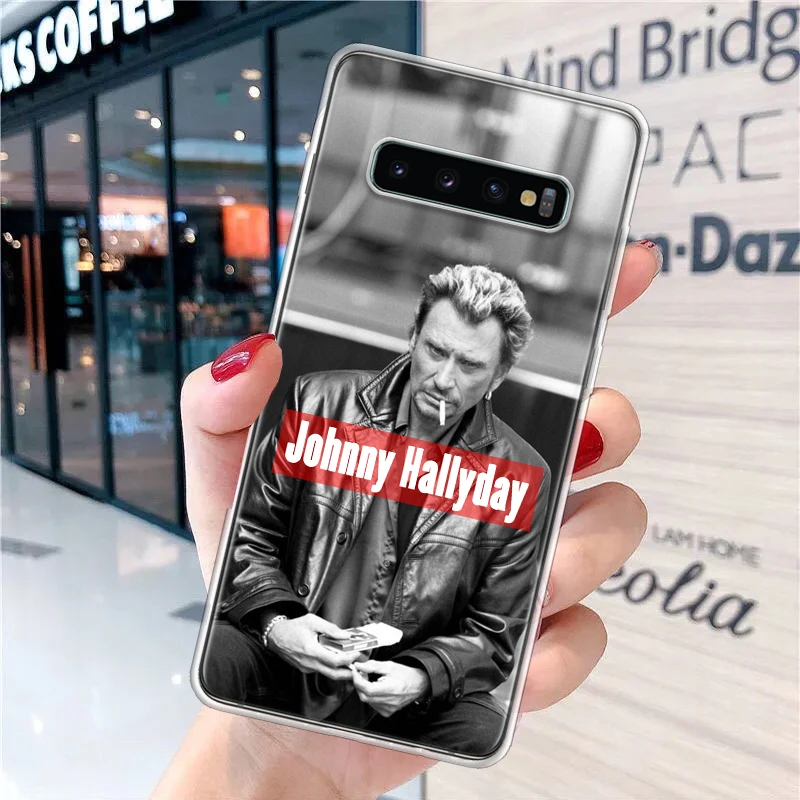 Johnny Hallyday Music Soft Phone Case for Samsung Galaxy S24 S23 S22 S21 Ultra S20 FE S10 Plus S9 + Print Fundas Cover Capa