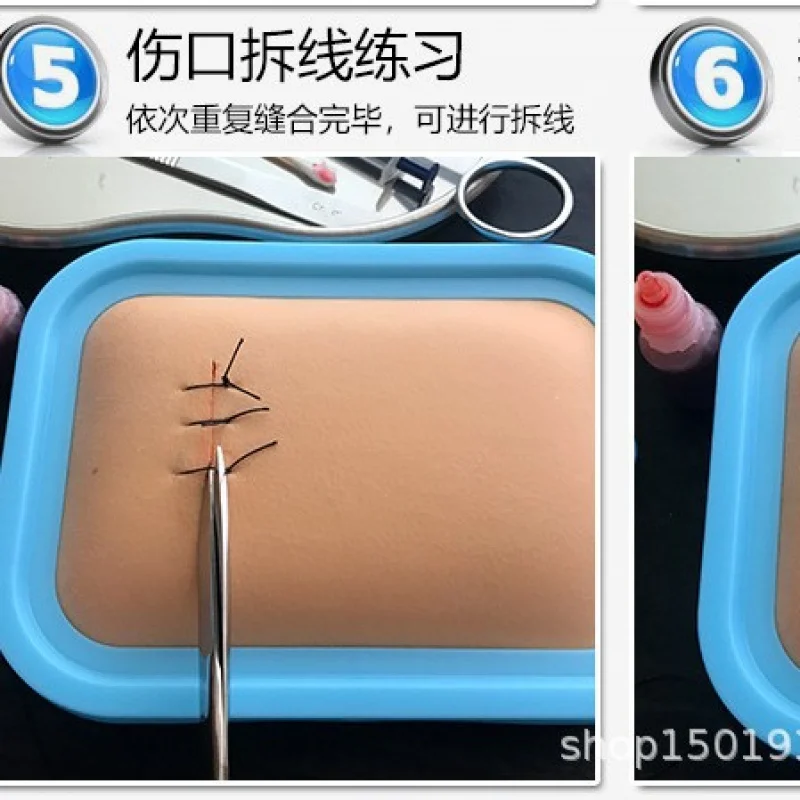 Medical Student Practice Skin Silicone Mold Module Surgical Debridement Suture Needle Training Incision Model