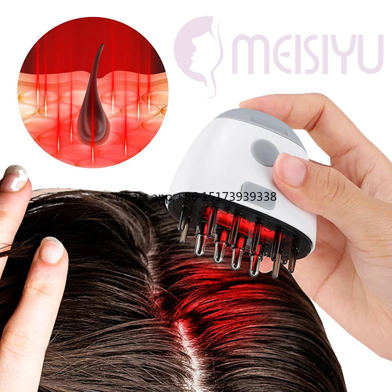 

Small Hair Growth Brush Scalp Oil Applicator Electric Vibration Head Scalp Massager Comb With Red Light Therapy