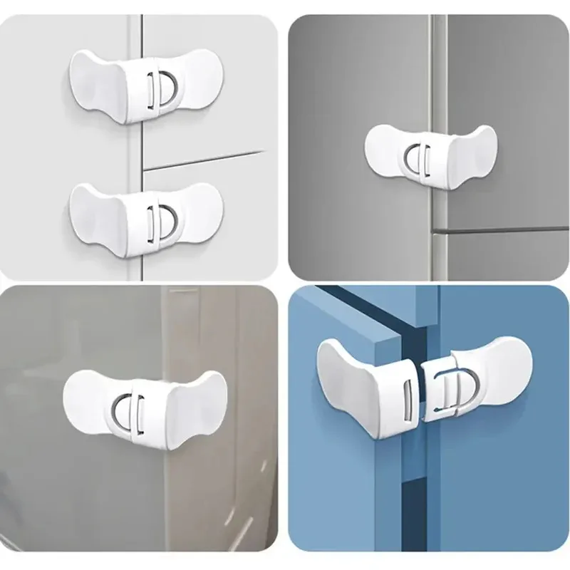 5/1PCS Baby Safety Locks Drawer Lock Anti-Pinching Hand Cabinet White Drawer Locks Refrigerator Lock Buckle Children Protection image 2