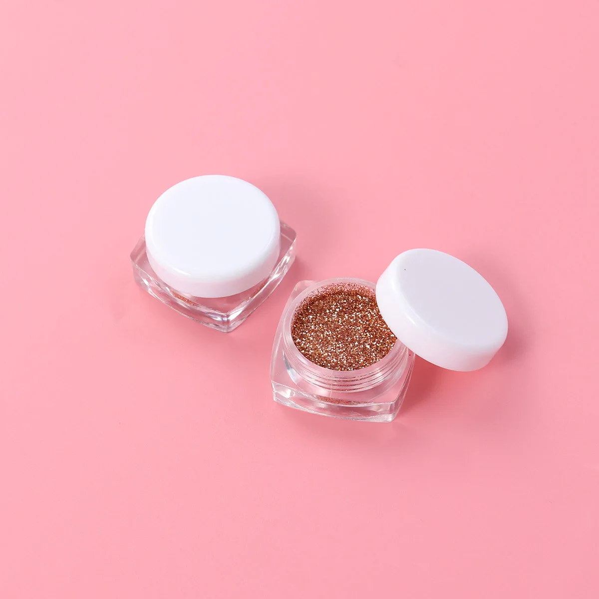 

2pcs Fashion Glitter Shimmer Pearl Loose Eyeshadow Pigments Mineral Eye Shadow Dust Powder Makeup Party Kit (Champange