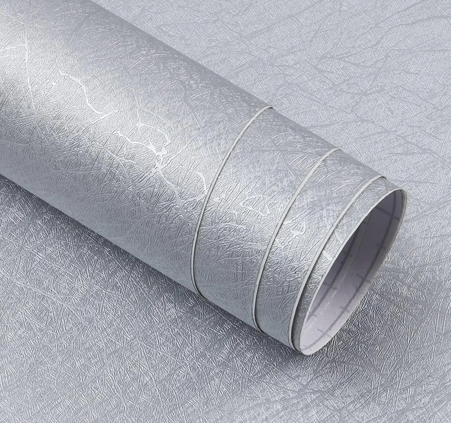 Black Silk Peel and Stick Contact Paper Silk Textured Self Adhesive Removable Waterproof Wallpaper for Room Wall Cabinets Decor