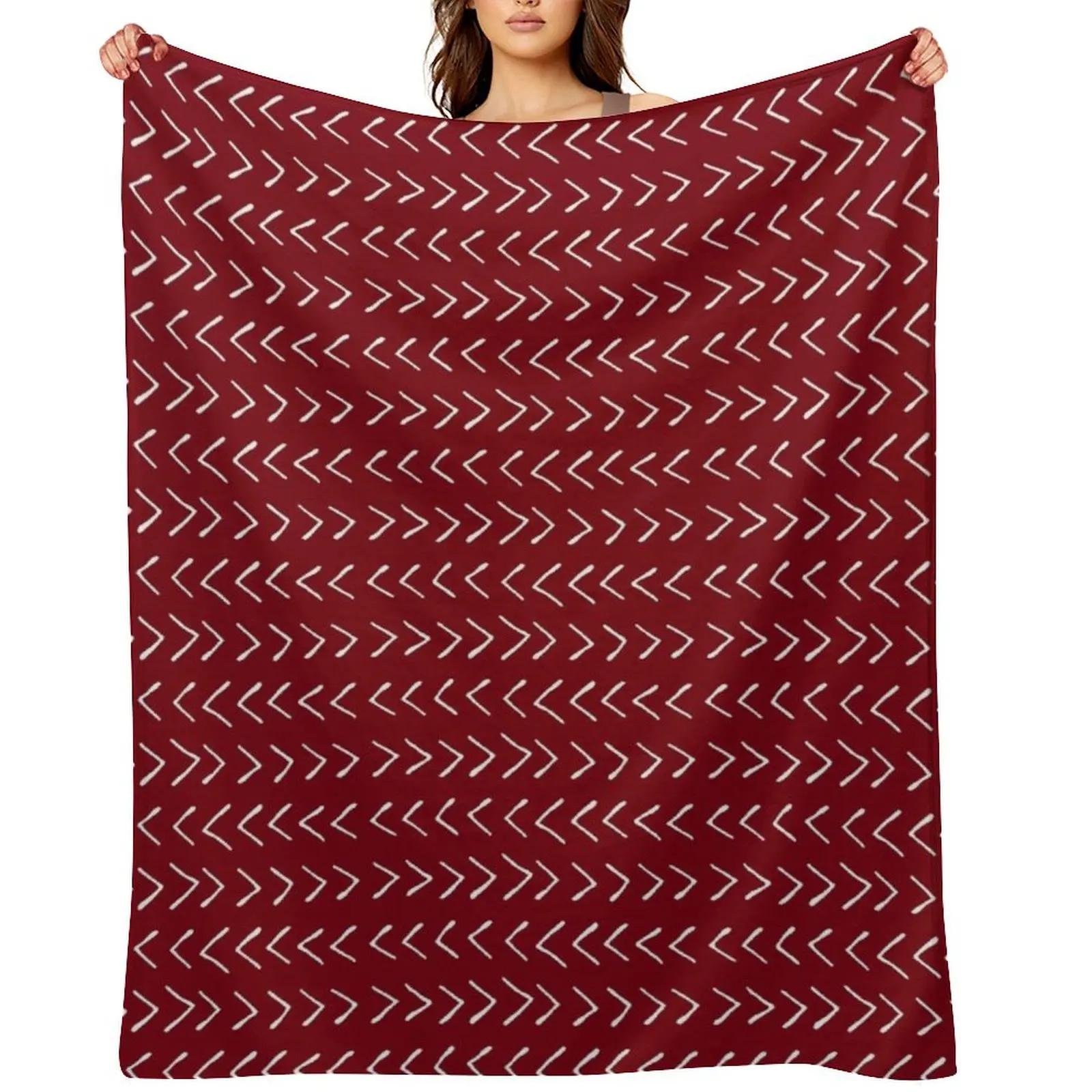 

Arrows on Burgundy Throw Blanket Hair anime Quilt Large Blankets