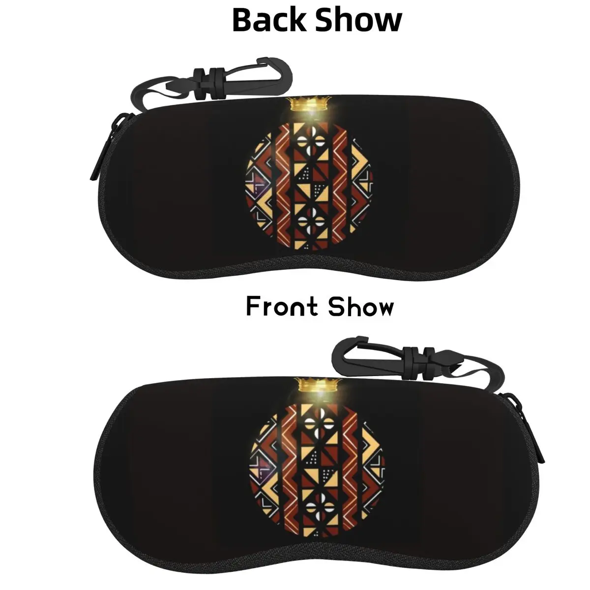 

African Bogolan Mudcloth Pattern Shell Glasses Case Protective Sunglasses Box Women Men Soft Eyeglasses Bag Pouch