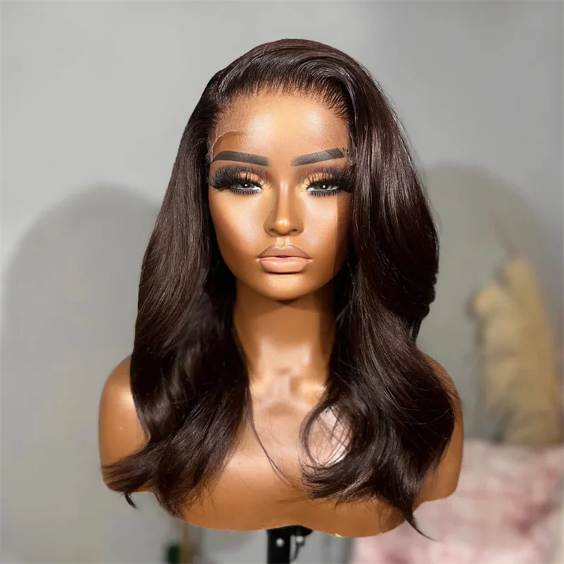 

Dark Brown Wave 30inch 5x5 Silk Base Jewish Human Hair Wigs With Baby Hair HD Lace European Hair Glueless Preplucked Wig