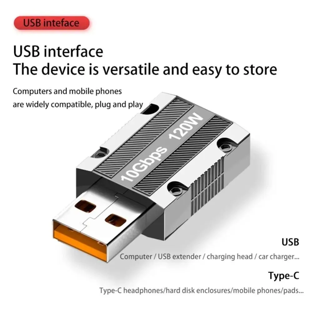 Zinc Alloy USB A to Type C Adapter USB3.0 Speed OTG Function Support OTG Adapter Mechanical Style Charging Adaptor