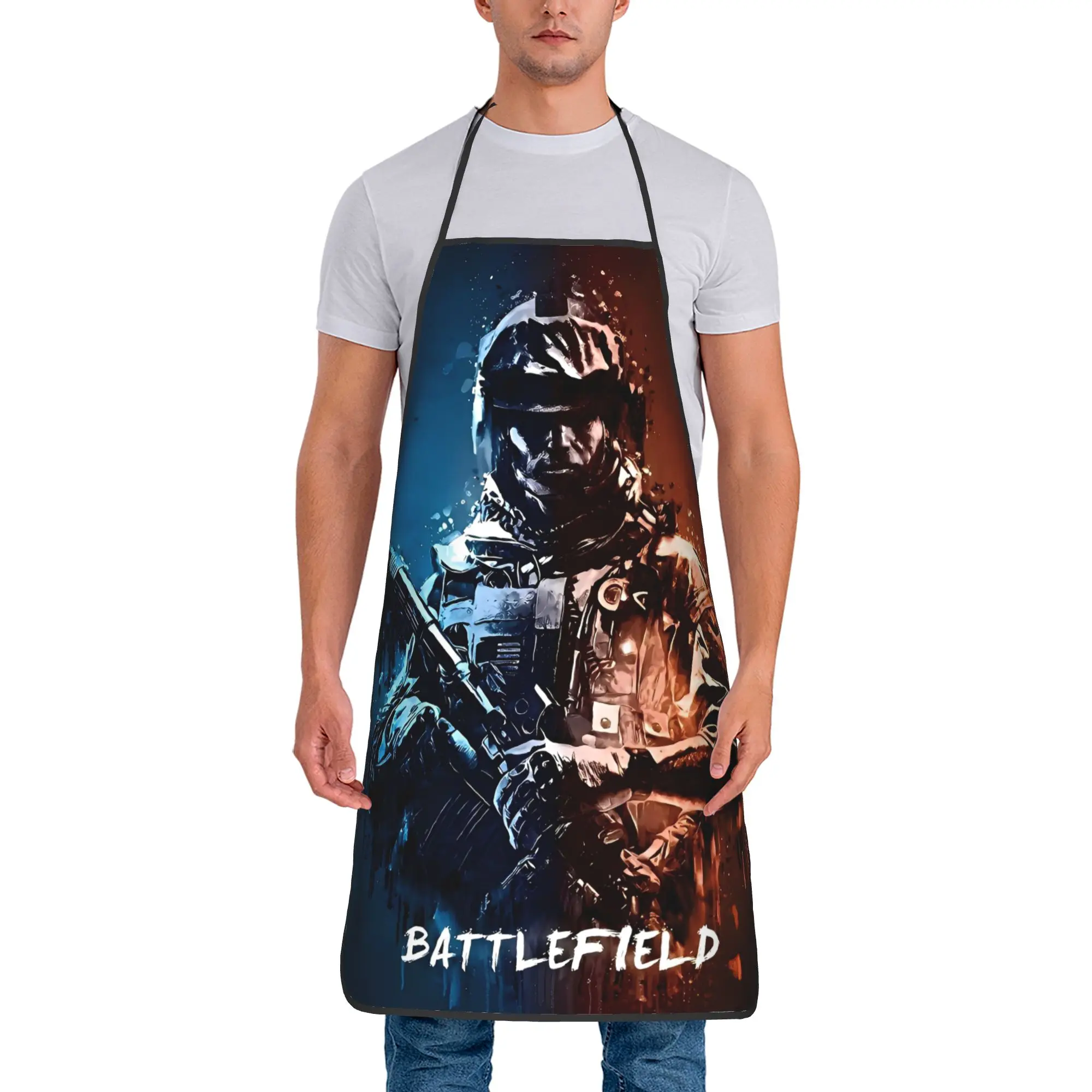 

Новый забавный фартук для игры Battlefield 6, аксессуары для дома, маникюра и кухни, индивидуальные фартуки без карманов