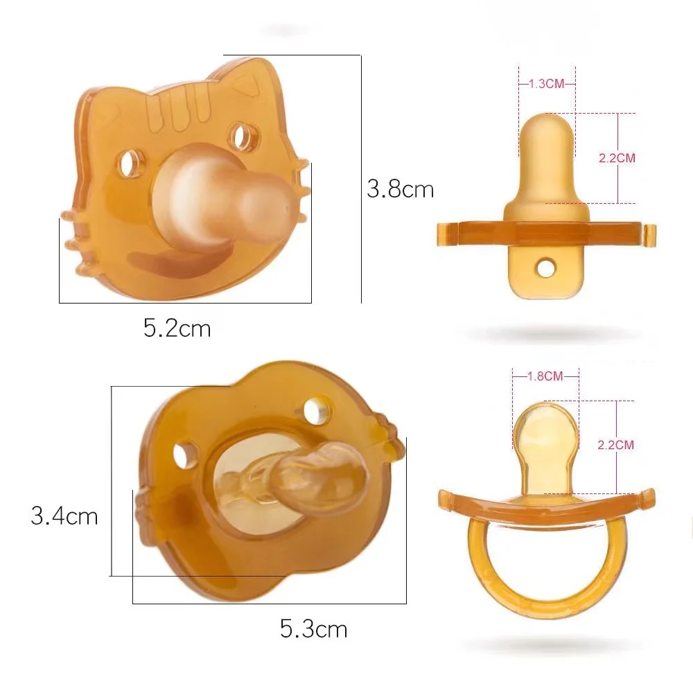 Cartoon teddy bear silicone pacifier, flat nipple, round nipple, chain, pacifier storage box, newborn photography accessories