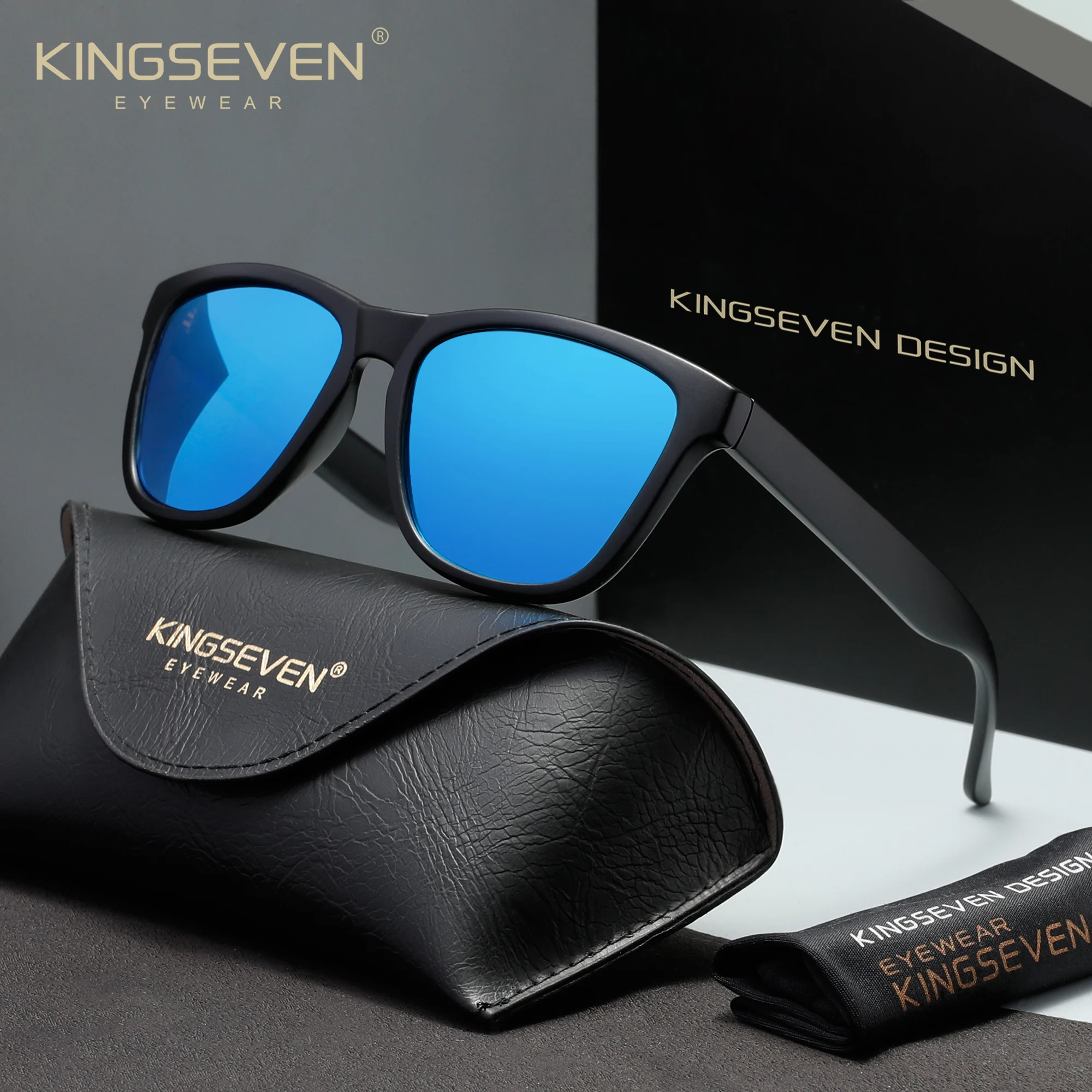 KINGSEVEN Square Polarized Sunglasses Retro Style For Men Women Stylish Outdoor Glasses Shades Driving Fishing UV400 Eyewear