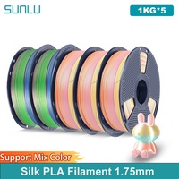 SUNLU 5KG 3D Printer Shiny Silk PLA Filament 1.75mm 1000g 3D Printer Neatly Wound 3D Filament for 3D Printer& 3D Pen