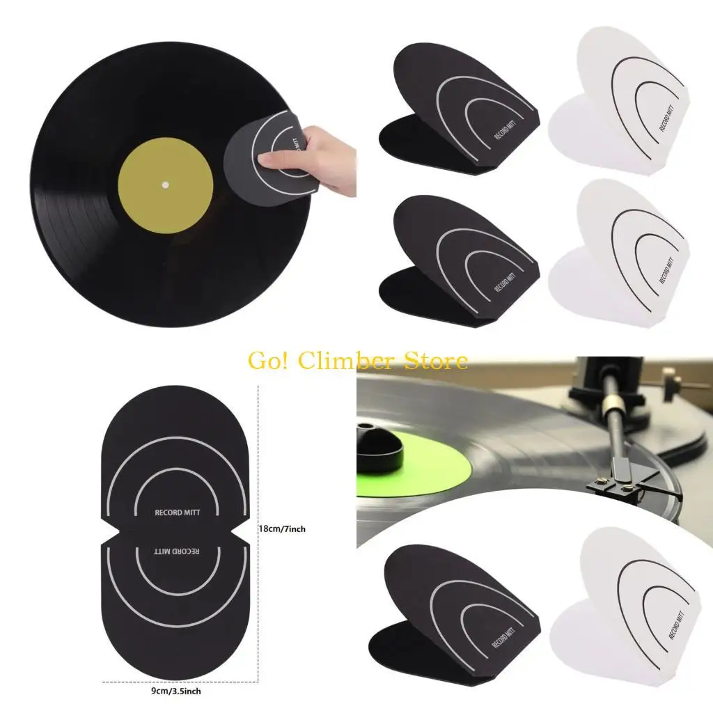 Q84C Vinyls Record Handling Tools Record Cleaner Handler Mitt Anti Static Protector Vinyls Record Clip Glove Easy to Use
