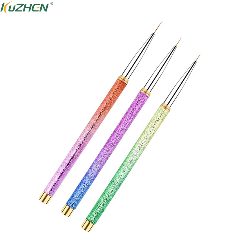 3Pcs/Set Nail Art Liner Brushes Set Elongated Lines Striping Drawing UV Gel Painting Nail Design Pen Profesjonalne narzędzie do manicure