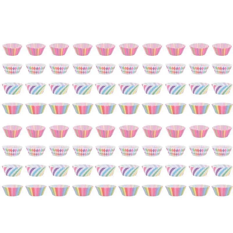 A56P-Cupcake Baking Paper Cups Muffin Cupcake Liners Colorful Rainbow Combo Disposable Baking Cups Set Standard Size,Pack Of 400