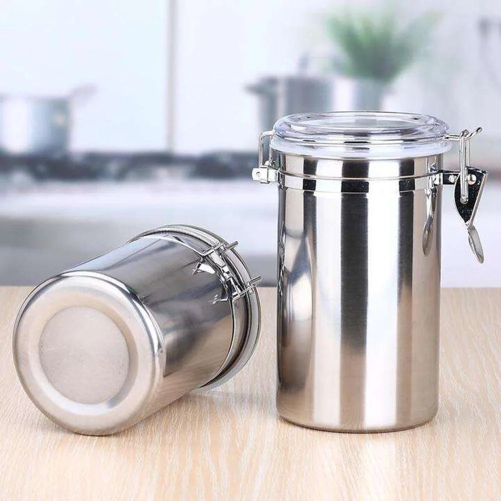 

Food Storage Stainless Steel Sealed Can 5 Inches Airtight Coffee Beans Tea Leaf Container Kitchen Tool Rustproof