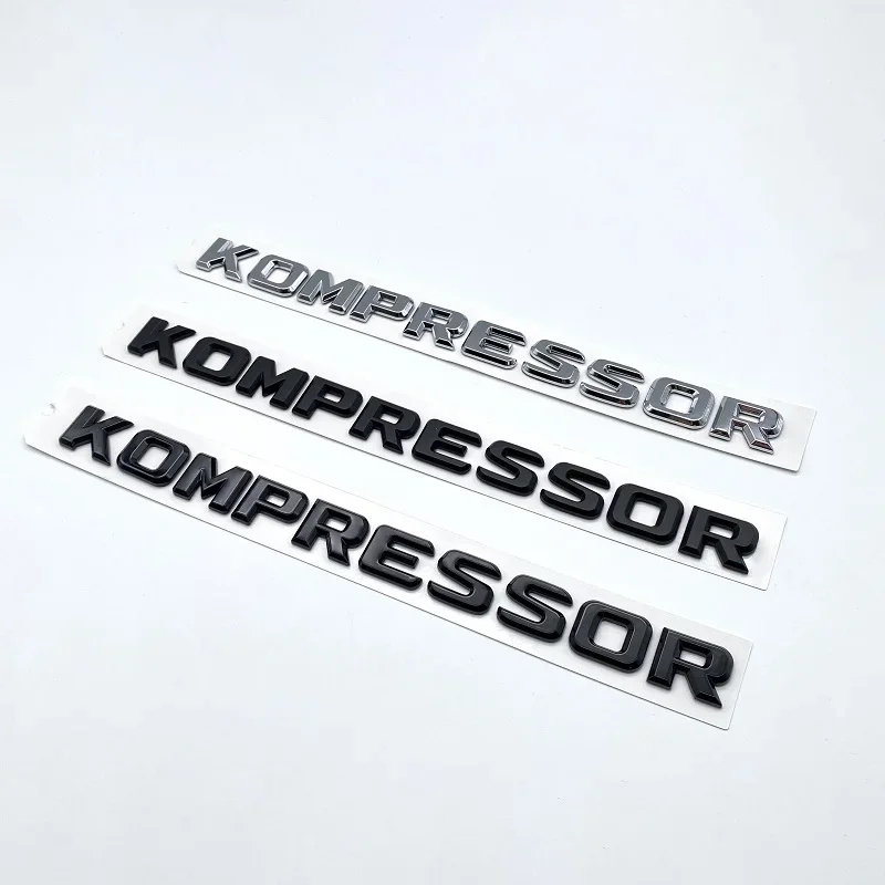 FOR Mercedes Benz Kompressor Emblem Rear Trunk Badge Lettering Chrome Black Logo Stickers CLK SLK SL CLS ML A B C S R Class