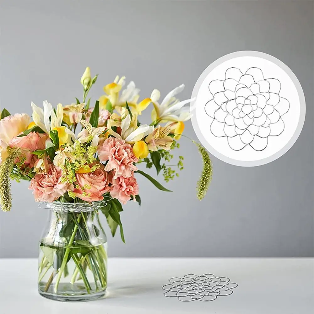 New Durable 6Inch Flower Vase Arrangement Reusable Bouquet Twister Flower Lid Supplies Floral Arrangement Holder Stainless Steel