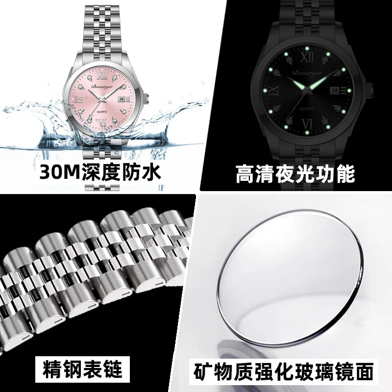 ZH168 الترفيه والأزياء النسائية مشاهدة للماء ضوء الليل التقويم كوارتز ساعة الأعمال على مدار الساعة هدية، ساعات للمرأة