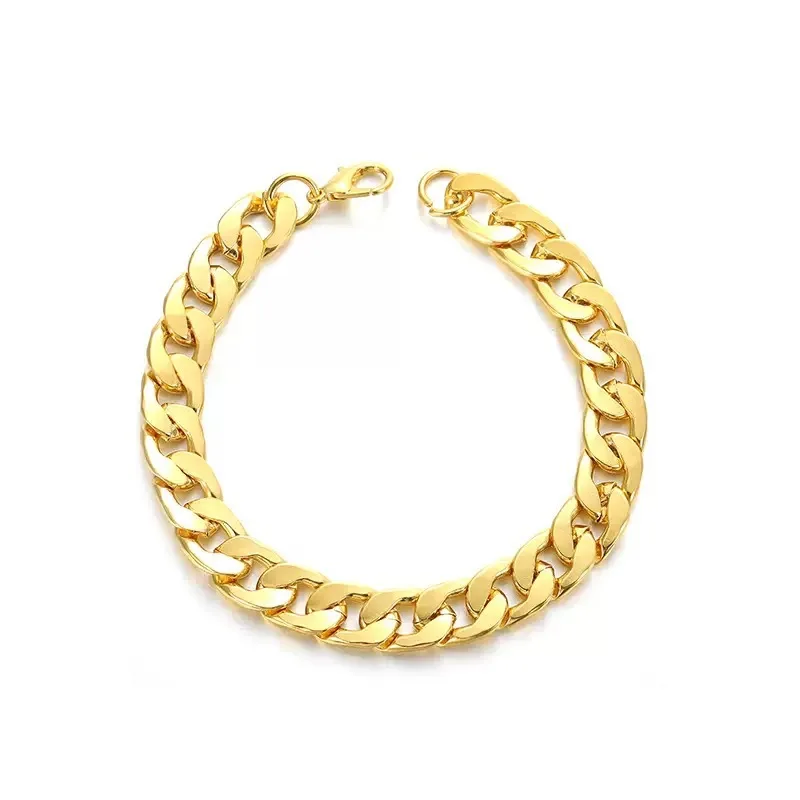 

Luxury 24K 9999 Pure Gold real gold Men's Women's 1:1 Cuban Bracelet