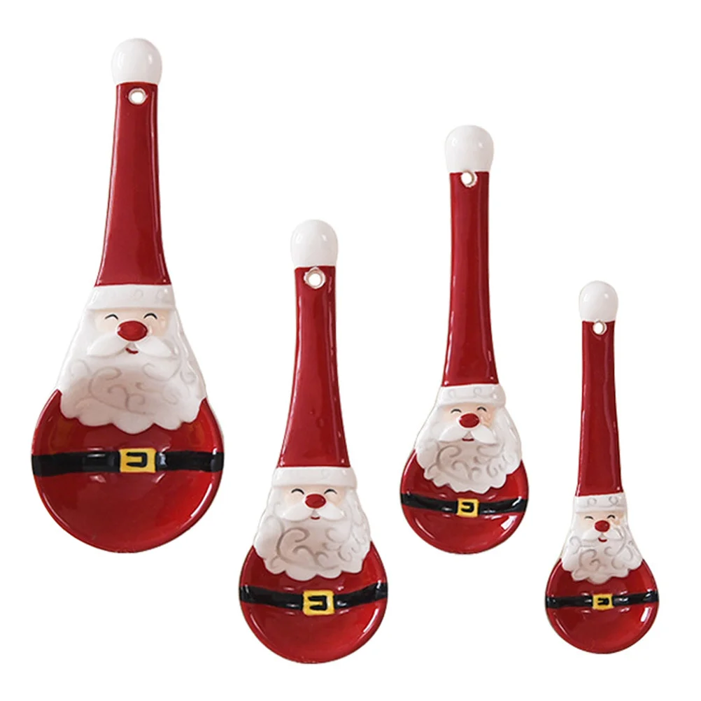 

1Set Ceramic Measuring Spoons Cute Christmas Style Kitchen Tools for Baking Precise Measuring Spoon Set Holiday Gift Idea