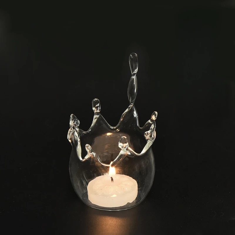 Creative Crown Design, Glass Candlestick, Candle Lamp, High Level Sense Romantic Birthday Gift, Wedding Home Creative Ornaments