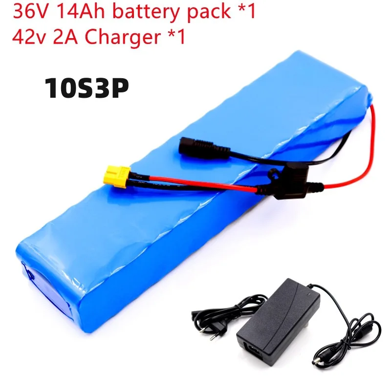 High Performance 36V 14Ah Actual Capacity 10S3P 18650 Lithium Battery Pack for Electric Bicycle Scooter Car with 42V 2A