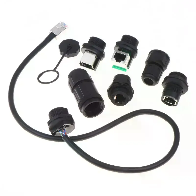 Waterproof RJ45 Connector Kit IP67 Protection Stable Signal Perfect Outdoor Industrial Ethernet Cabling