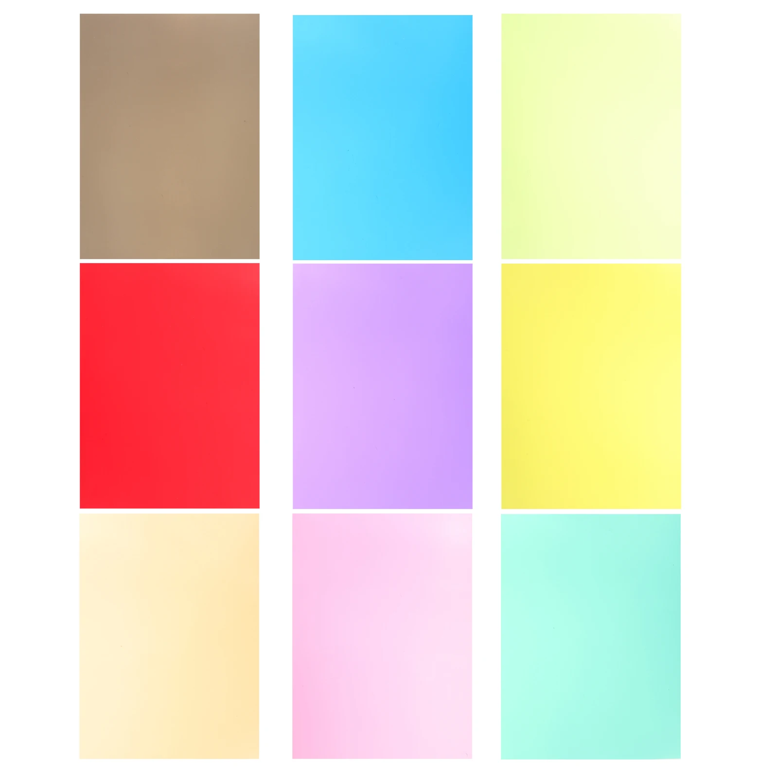 

9pcs Flash Filters Colored Transparent Film Correction Sheets for Strobe Color Filters Gel LED Party Stage Lighting