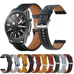 Correa de reloj de cuero para Samsung Galaxy watch 3, 45mm, 41mm, 42mm y 46mm, pulseras inteligentes, pulsera de 20mm y 22mm Gear S3