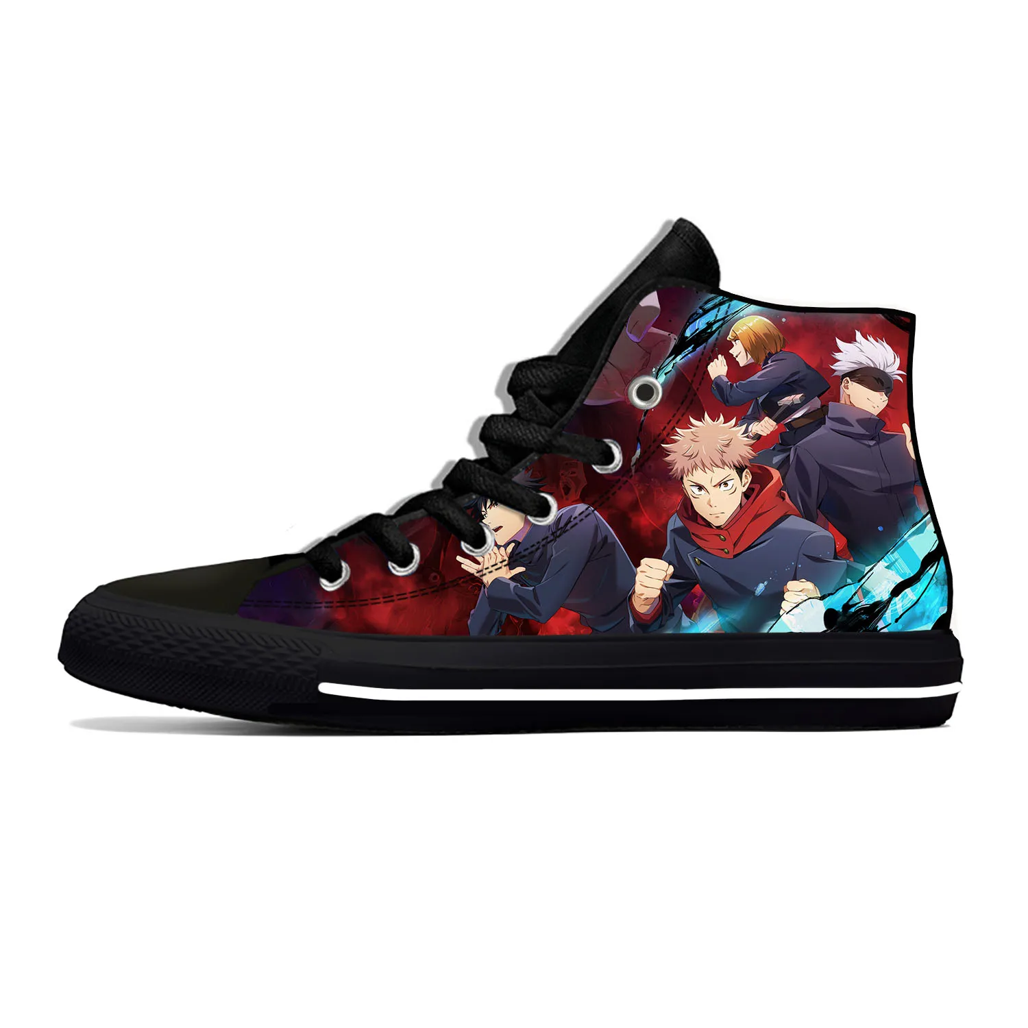 Hot Japanese Anime Manga Jujutsu Kaisen Gojo Satoru Casual Shoes Breathable Men Women Sneakers High Top Lightweight Board Shoes