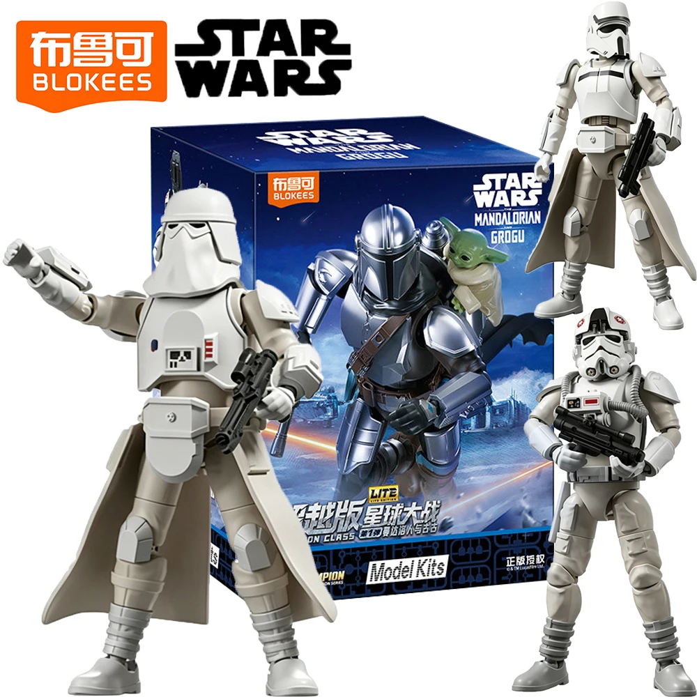 Genuine Blokees Star Wars Blind Box The Mandalorian and Grogu High Quality Creative Delicate Figure Decoration Model Kids Gifts