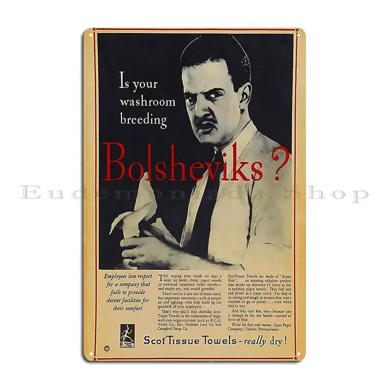 Is Your Washroom Breeding Bolsheviks Metal Sign Cinema Cinema Custom Wall Decor Wall Mural Tin Sign Poster